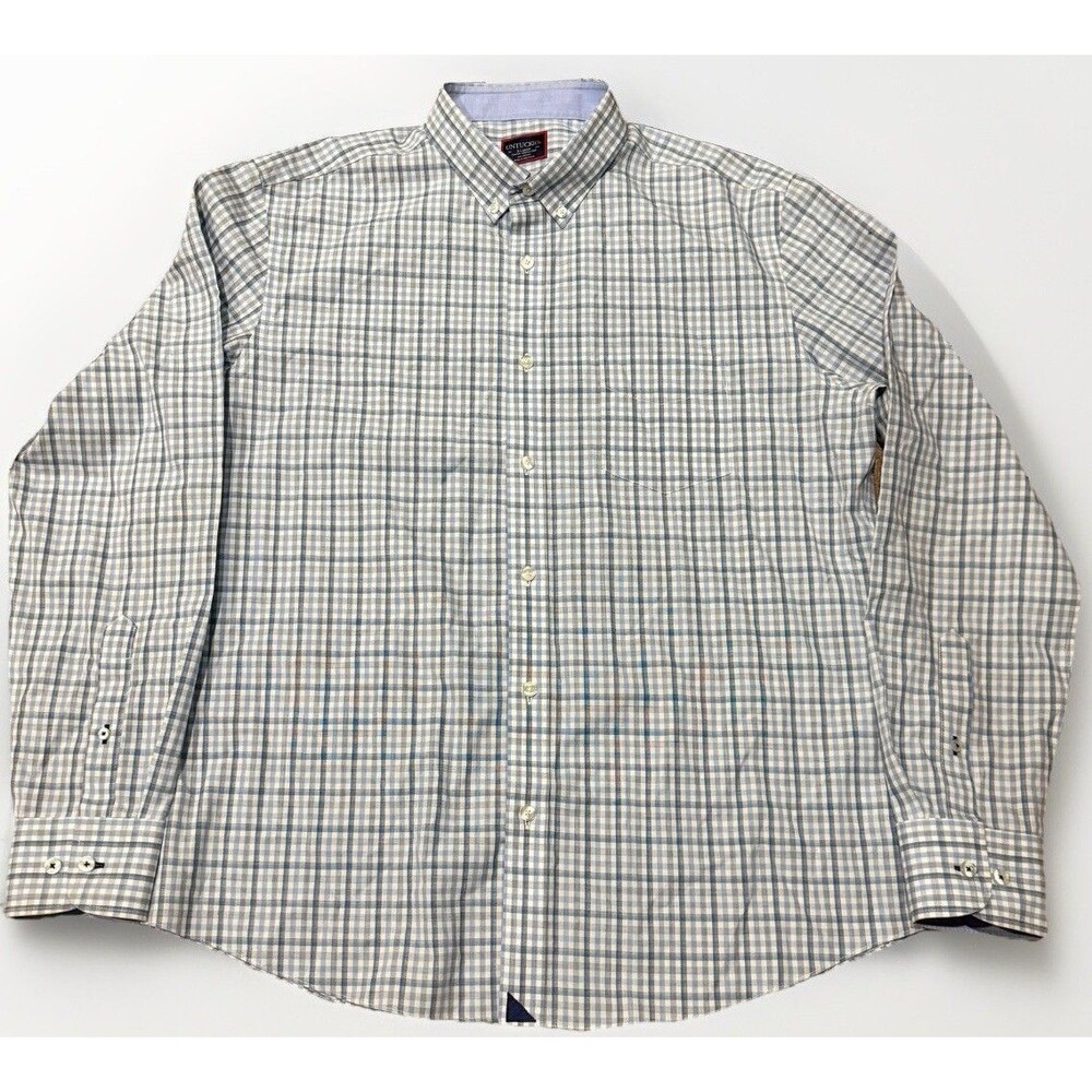 UNTUCKit Men’s XL Slim Fit Check Performance Shirt Long Sleeve Button Up - Picture 6 of 12